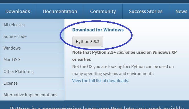 Downloading Python