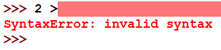 Syntax Error for 2 greater